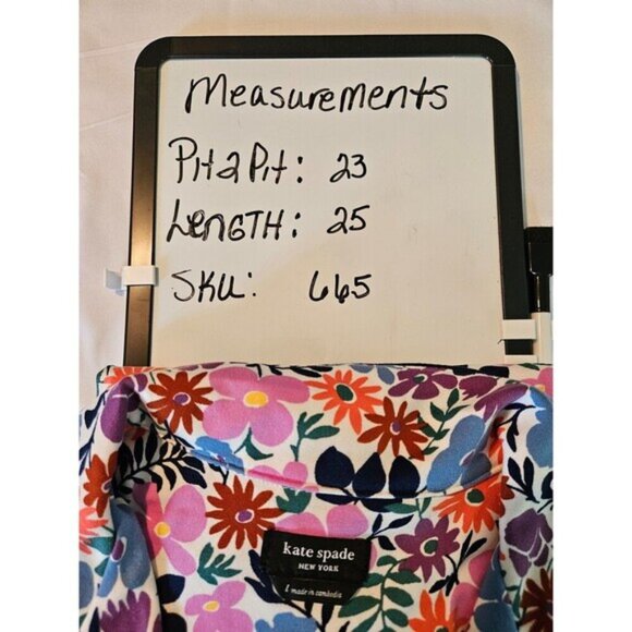 Kate Spade New York Women's Large Soft Multicolor Floral Button Front - Picture 9 of 9